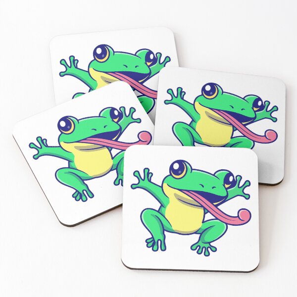 Item preview, Cute Green Frog with Long Tongue Catching Flies designed and sold by Heatltyyu.
