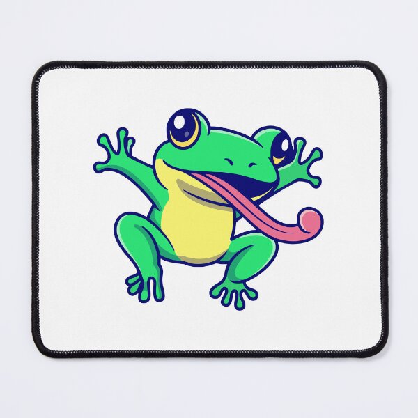 Item preview, Cute Green Frog with Long Tongue Catching Flies designed and sold by Heatltyyu.