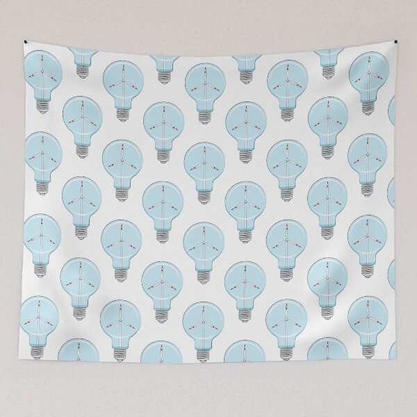 Item preview, Illustration with light bulb with wind turbine designed and sold by RizikCat.