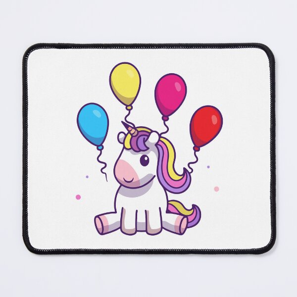 Item preview, Magical Unicorn Sitting with Colorful Party Balloons designed and sold by Heatltyyu.