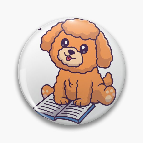 Item preview, Cute Poodle Puppy Reading a Book Cartoon designed and sold by Heatltyyu.