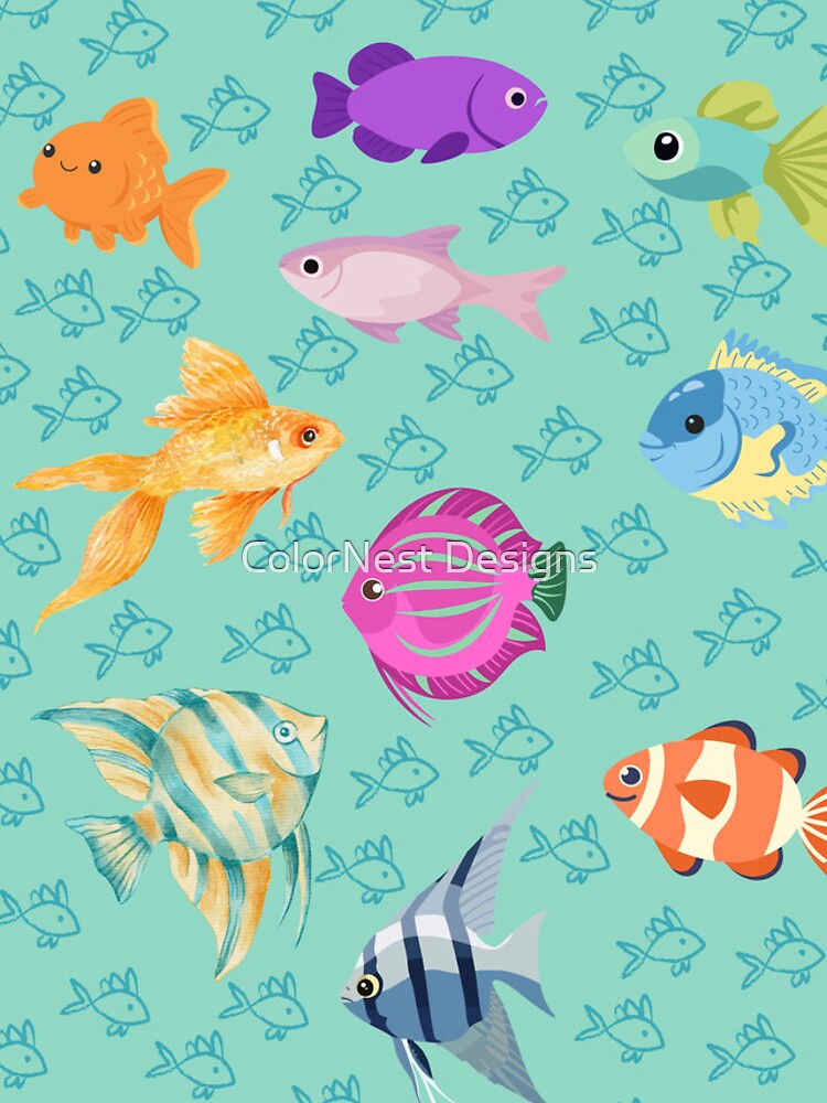 Thumbnail 4 of 4, iPhone Case, Colorful Fish Pattern designed and sold by SlowShape.