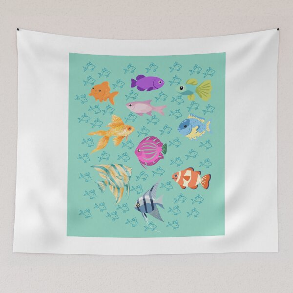 Item preview, Colorful Fish Pattern designed and sold by ColorNest Designs.