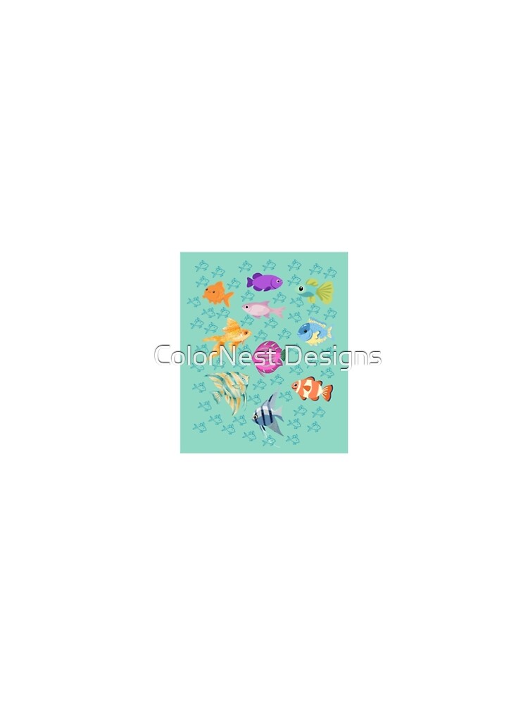 Thumbnail 5 of 5, A-Line Dress, Colorful Fish Pattern designed and sold by SlowShape.