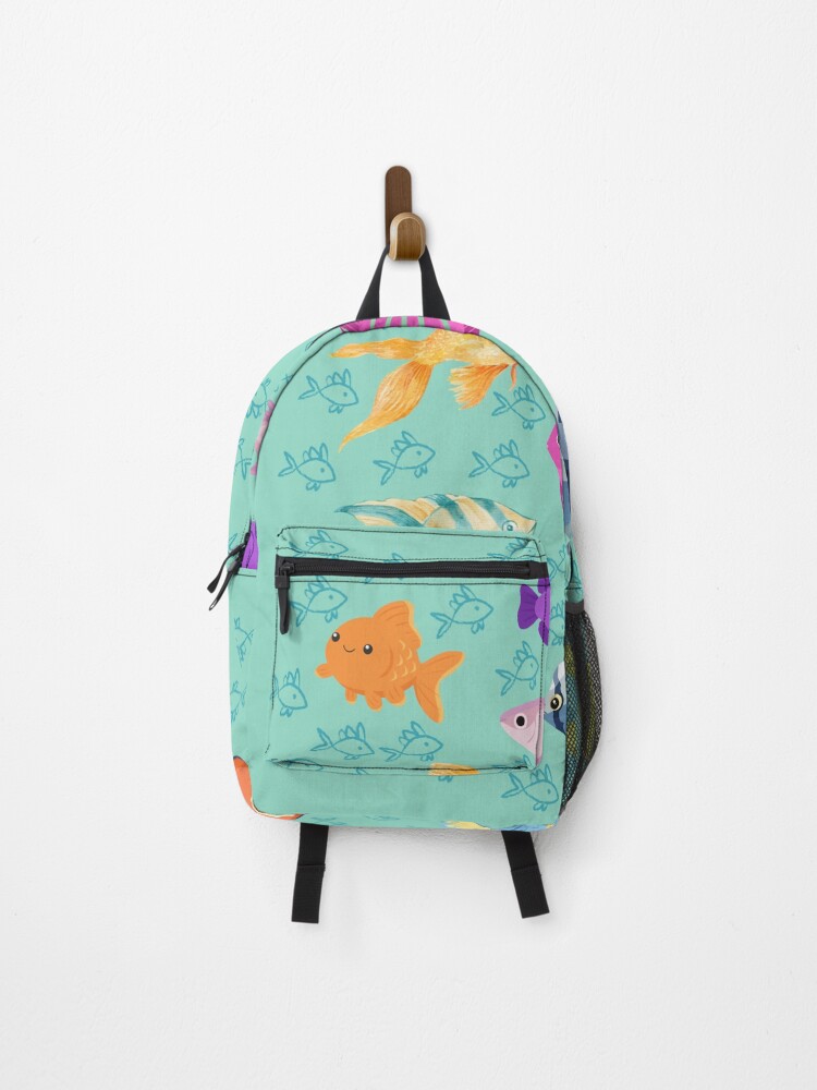 Thumbnail 1 of 3, Backpack, Colorful Fish Pattern designed and sold by SlowShape.