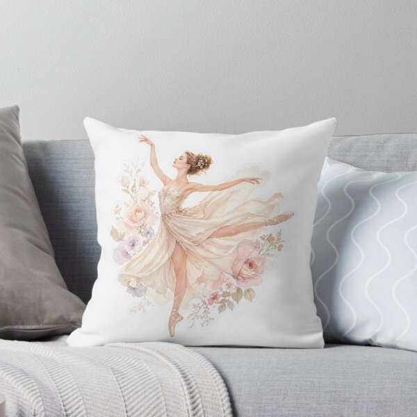 Item preview, Elegant Ballerina with Flowers – Soft Watercolor Dance Art designed and sold by lbm68.