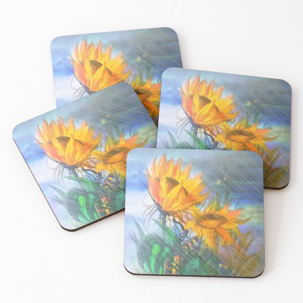 Item preview, Sunflowers in the rainy idyll of joie de vivre designed and sold by Segasprojects.