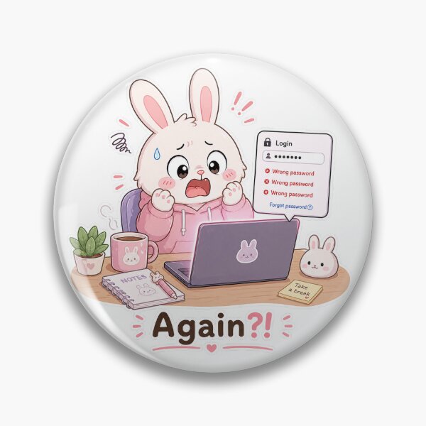 Item preview, Bunny Wrong Password Again Digital Panic Moment designed and sold by Sadia  Jannat.