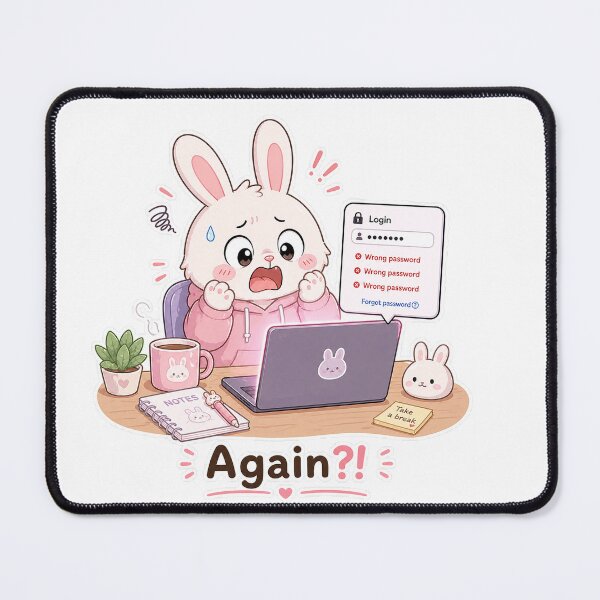 Item preview, Bunny Wrong Password Again Digital Panic Moment designed and sold by Sadia  Jannat.