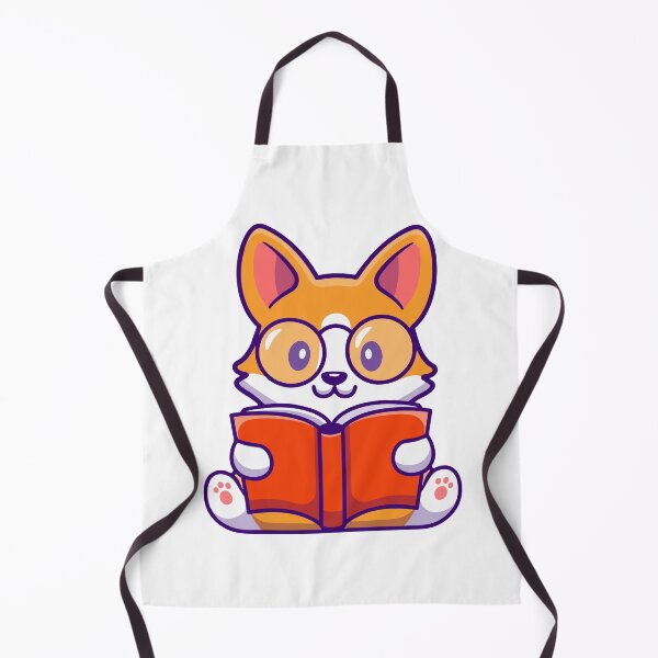 Item preview, Nerdy Corgi Dog Wearing Glasses Reading Book designed and sold by Heatltyyu.