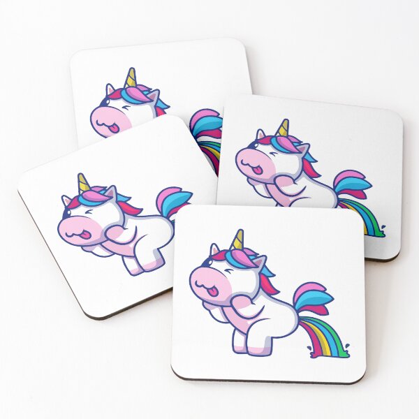 Item preview, Funny Unicorn Pooping Rainbow Cartoon designed and sold by Heatltyyu.
