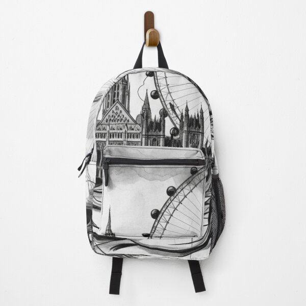 Item preview, London Landmarks Illustration in Black and White designed and sold by LCPcreations.