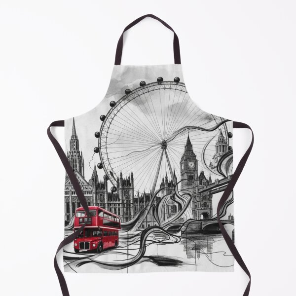 Item preview, London Landmarks Illustration in Black and White designed and sold by LCPcreations.