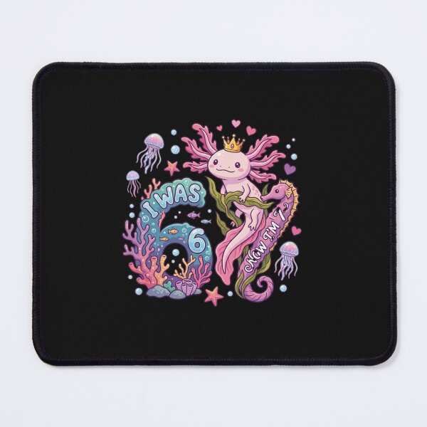 Item preview, Cute Axolotl & Seahorse 7th Birthday Underwater Design designed and sold by rosamaria2020.