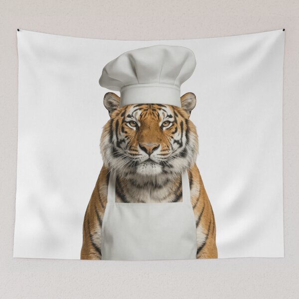 Item preview, Funny Bengal Tiger Chef Realistic Animal Cooking Humor Art designed and sold by LazyOwlStore.