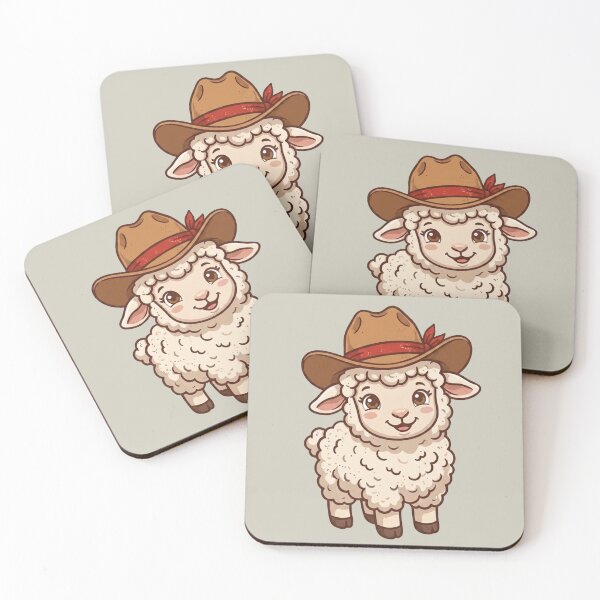Item preview, Cute Retro Cowboy Sheep Illustration - Vintage Lamb Sticker Art designed and sold by Noor_Creations.