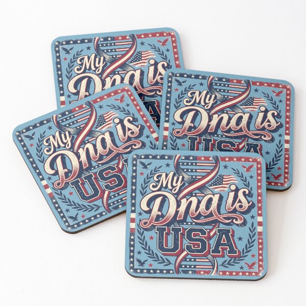Item preview, My DNA is USA Vintage American Flag DNA Helix Patriotic 4th of July Pride designed and sold by Cozy-Old-Pub.