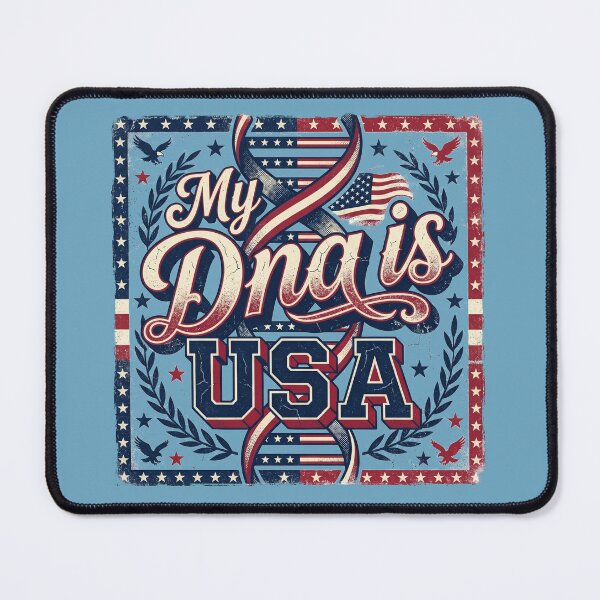 Item preview, My DNA is USA Vintage American Flag DNA Helix Patriotic 4th of July Pride designed and sold by Cozy-Old-Pub.