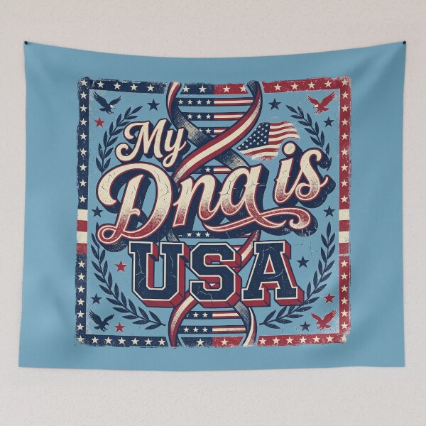 Item preview, My DNA is USA Vintage American Flag DNA Helix Patriotic 4th of July Pride designed and sold by Cozy-Old-Pub.
