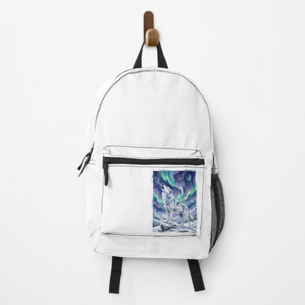 Item preview, Arctic Wolf Howling Northern Lights Aurora Night designed and sold by RubisLeaf.