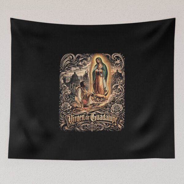 Item preview, Virgen de Guadalupe Sacred Vision T-Shirt – Chicano Art Religious Streetwear, Catholic Faith Graphic Tee designed and sold by DyfunctionalTee.