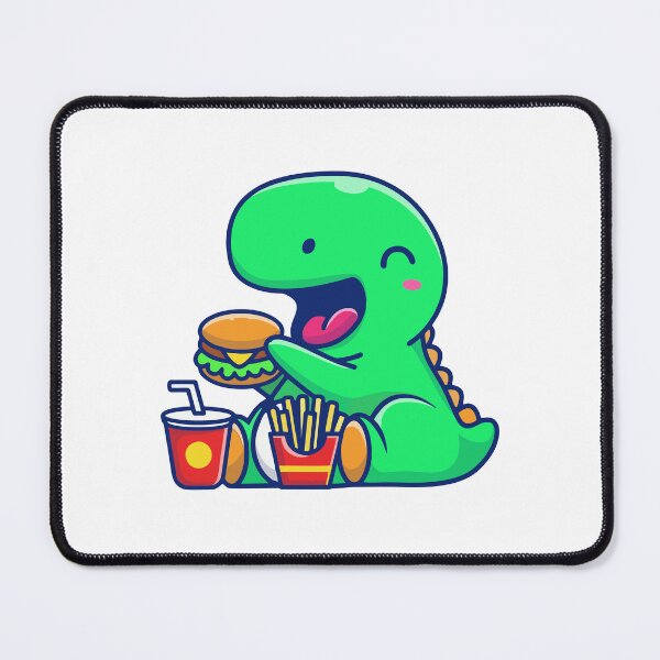 Item preview, Cute Green Dinosaur Eating Fast Food designed and sold by Heatltyyu.