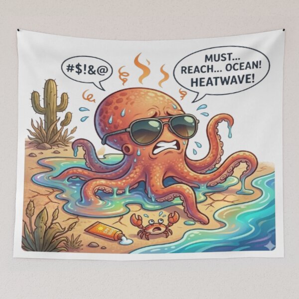 Item preview, Octopus Heatwave Funny Kawaii designed and sold by DailySparks.