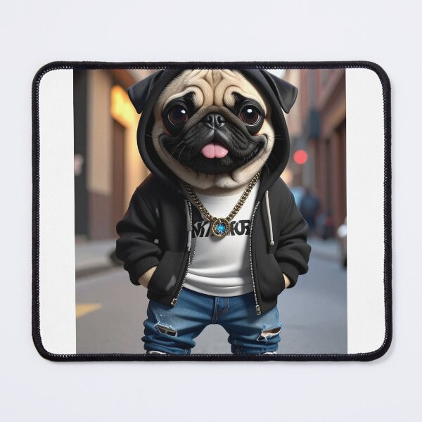 Item preview, Street Pug Boss – Dark Urban Dog Aesthetic designed and sold by vinothmech53.