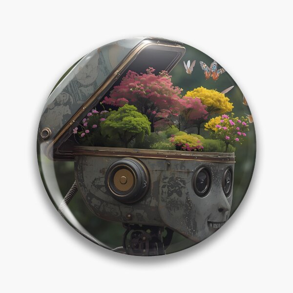 Item preview, Botanical Mind - Vintage Antique Robot with Blooming Garden Brain designed and sold by UnRealS.