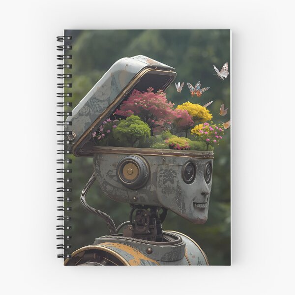 Item preview, Botanical Mind - Vintage Antique Robot with Blooming Garden Brain designed and sold by UnRealS.