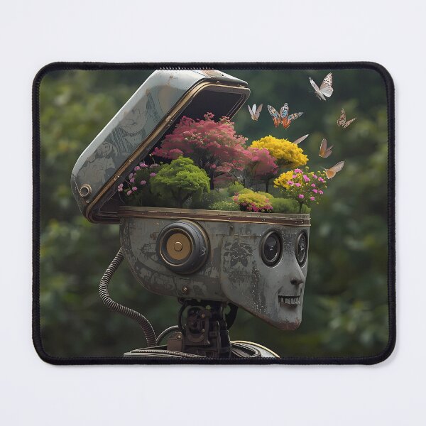 Item preview, Botanical Mind - Vintage Antique Robot with Blooming Garden Brain designed and sold by UnRealS.