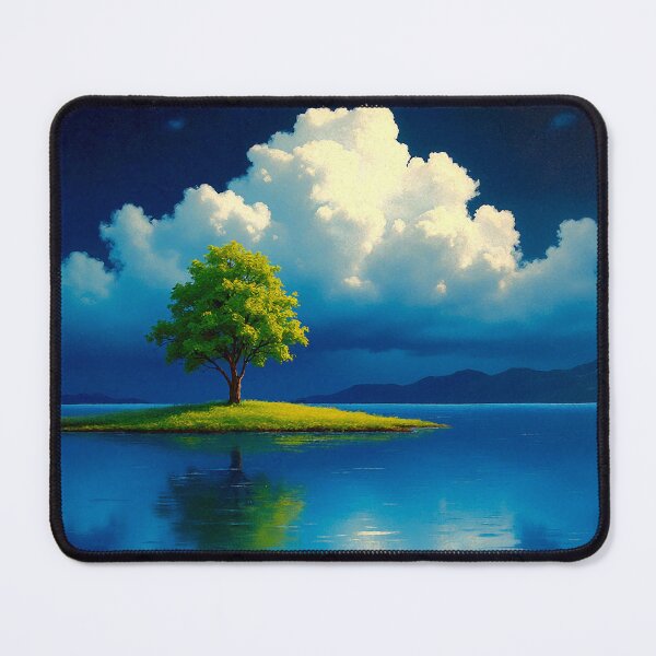 Item preview, Lone Tree on Small Island with Dramatic Clouds and Water Reflection designed and sold by Gabi.Media.