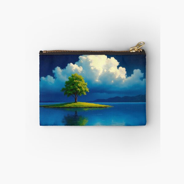 Item preview, Lone Tree on Small Island with Dramatic Clouds and Water Reflection designed and sold by Gabi.Media.