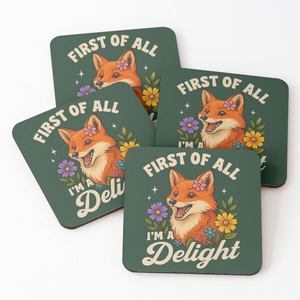 Item preview, Cute Fox First Of All I’m A Delight Funny Floral Fox Aesthetic Animal Design designed and sold by Negisandeep studio.