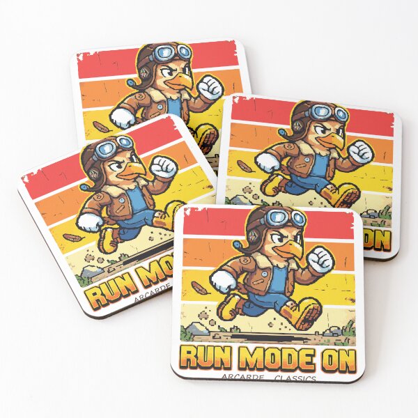 Artikelvorschau, Retro-Gaming-T-Shirt im Run-Modus – Pixel-Art-Arcade-Vintage-Sunset-Gamer-T-Shirt entworfen und verkauft von smileworld1.