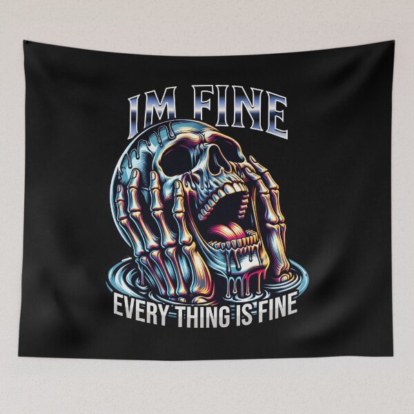 Item preview, Im Fine Everything Is Fine - Dark Humor Skull designed and sold by HoshisWorld2018.