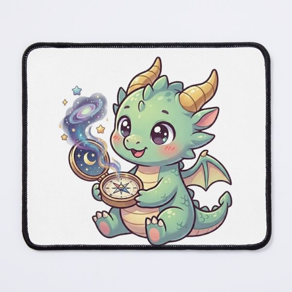 Item preview, Cute Baby Dragon Adventure: Cosmic Compass & Magical Galaxy Stars Sticker designed and sold by Afrocat prints.