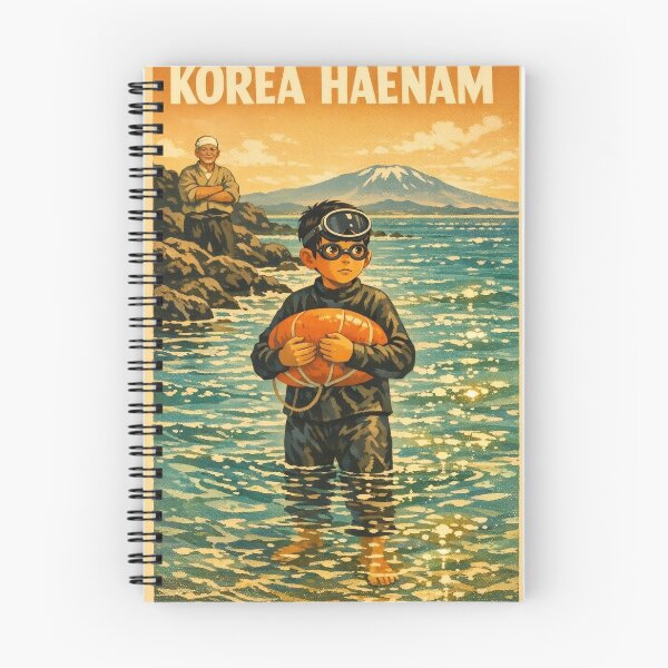 Item preview, KOREA HAENAM - Young Boy First Dive Jeju Island Retro Vintage Poster designed and sold by KOREA-HAENAM.