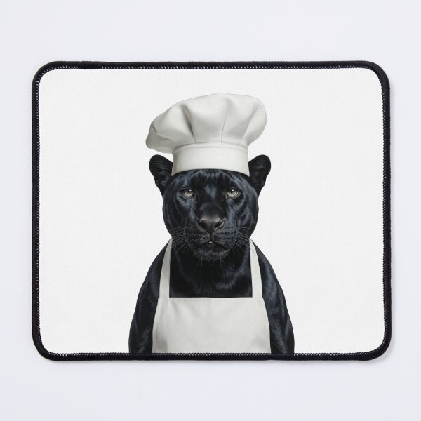Item preview, Funny Melanistic Jaguar Chef Realistic Animal Cooking Art designed and sold by LazyOwlStore.