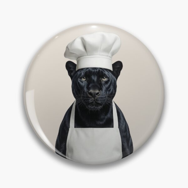 Item preview, Funny Melanistic Jaguar Chef Realistic Animal Cooking Art designed and sold by LazyOwlStore.