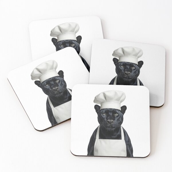 Item preview, Funny Melanistic Jaguar Chef Realistic Animal Cooking Art designed and sold by LazyOwlStore.