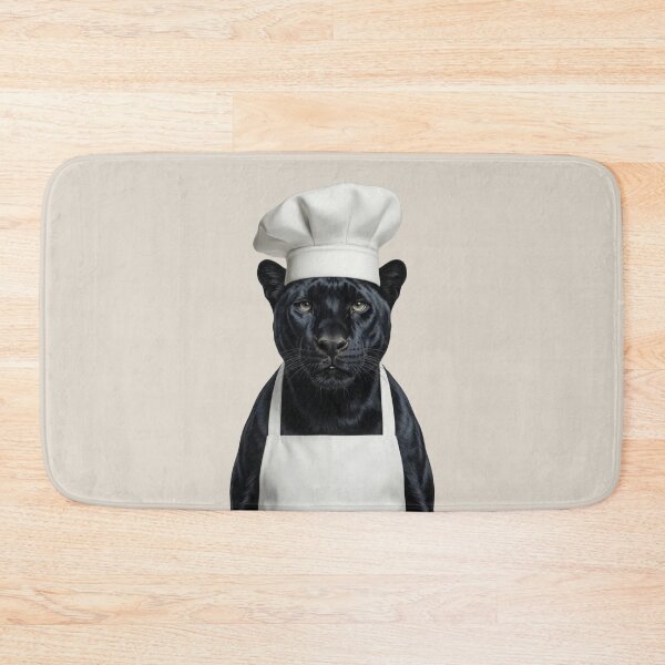 Item preview, Funny Melanistic Jaguar Chef Realistic Animal Cooking Art designed and sold by LazyOwlStore.
