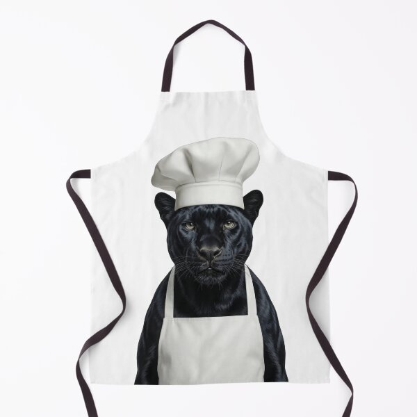 Item preview, Funny Melanistic Jaguar Chef Realistic Animal Cooking Art designed and sold by LazyOwlStore.