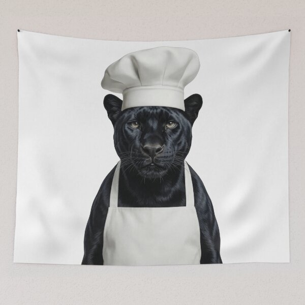 Item preview, Funny Melanistic Jaguar Chef Realistic Animal Cooking Art designed and sold by LazyOwlStore.