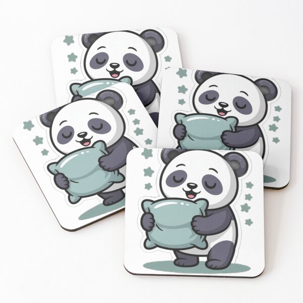 Item preview, Sleepy Panda with Pillow – Cute Kawaii Animal Design designed and sold by Neonpawse.