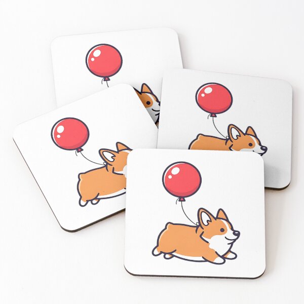 Item preview, Playful Corgi with Red Balloon designed and sold by joniJhon_design.