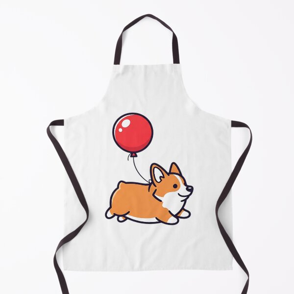 Item preview, Playful Corgi with Red Balloon designed and sold by LyoniHERA.