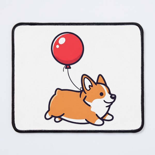 Item preview, Playful Corgi with Red Balloon designed and sold by LyoniHERA.