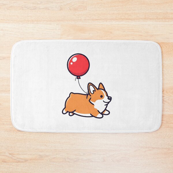 Item preview, Playful Corgi with Red Balloon designed and sold by LyoniHERA.