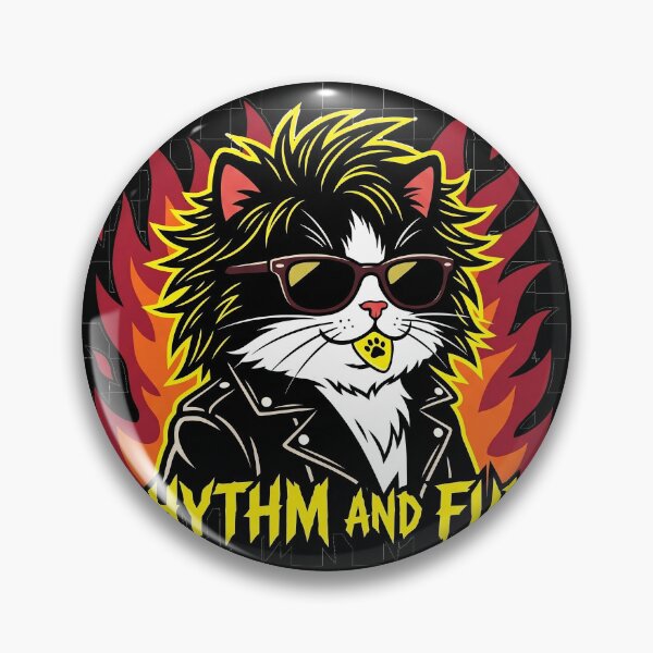 Item preview, Rhythm and Fur: Flaming Rebel Cat designed and sold by CataosMeow.